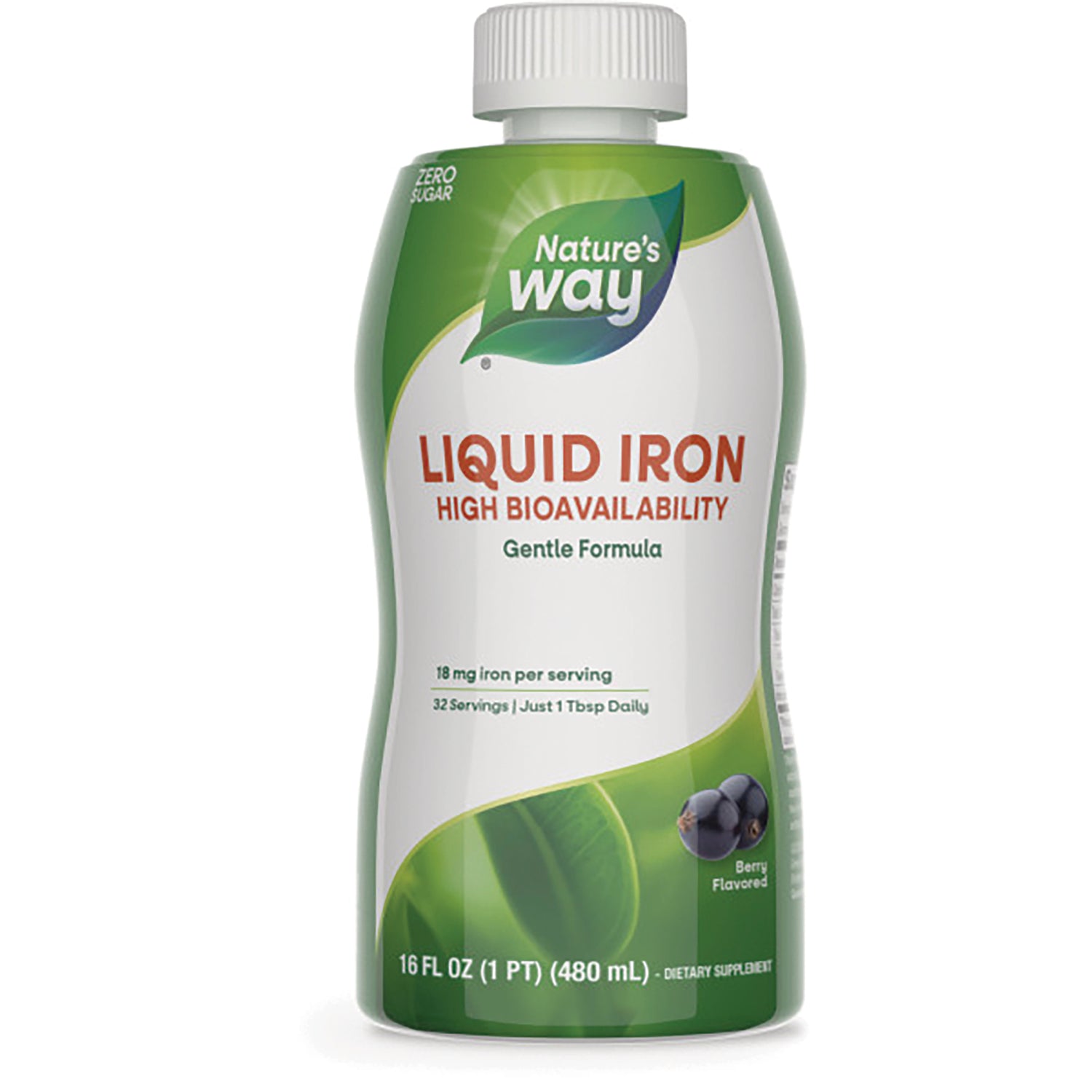 WLS002 | Nature's Way Liquid Iron high bioavailability, gentle formula, 16 fl oz bottle, berry flavored