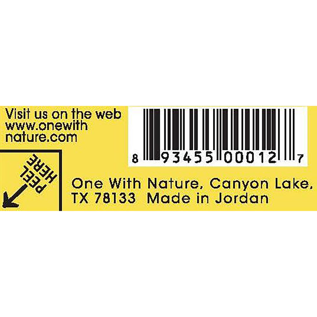 OWN009 | back label with barcode and text One With Nature, Perkasie PA 18944 Made in Jordan - Thumbnail