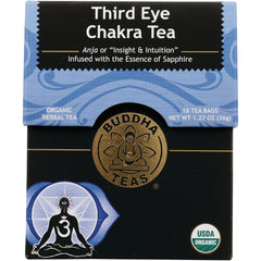 BUD010 | Third Eye Chakra Tea box front with Buddha Teas logo and USDA Organic seal