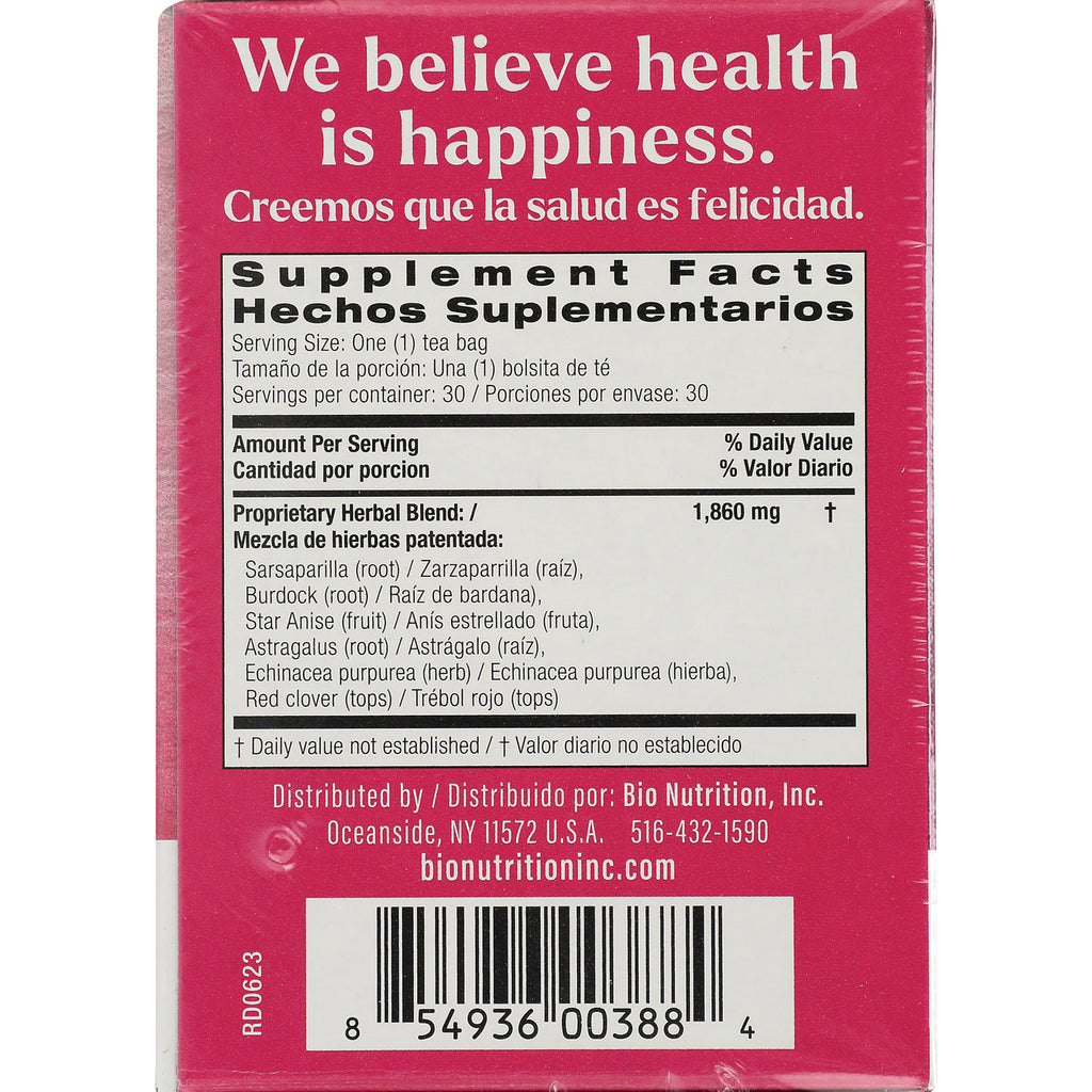 BNN068 | Back of pink supplement box showing Supplement Facts panel and bilingual ingredient list - Thumbnail