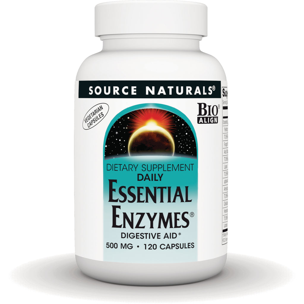 SN287 | Source Naturals Daily Essential Enzymes Digestive Aid, 500 mg, 120 vegetarian capsules - Thumbnail