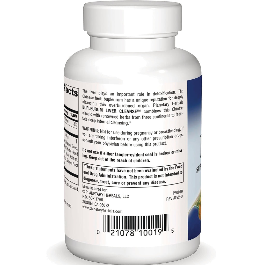 PF043 | Back of white supplement bottle showing warning and disclaimer text, barcode, and partial supplement facts label - Thumbnail