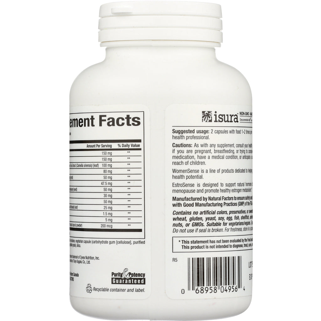 NFC111 | back of white supplement bottle showing Supplement Facts panel, cautions text, and barcode - Thumbnail