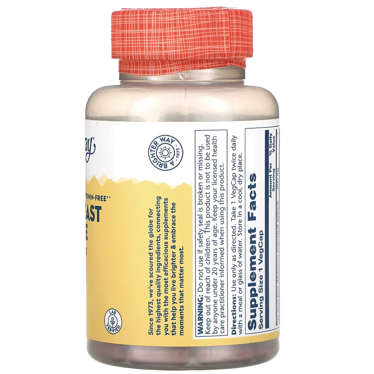 SLR216 | Back label showing Supplement Facts panel and directions on supplement bottle