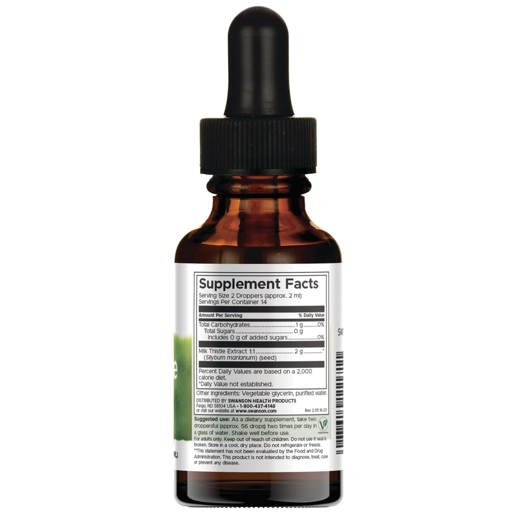 SW1171 | Supplement Facts for milk thistle liquid - Thumbnail