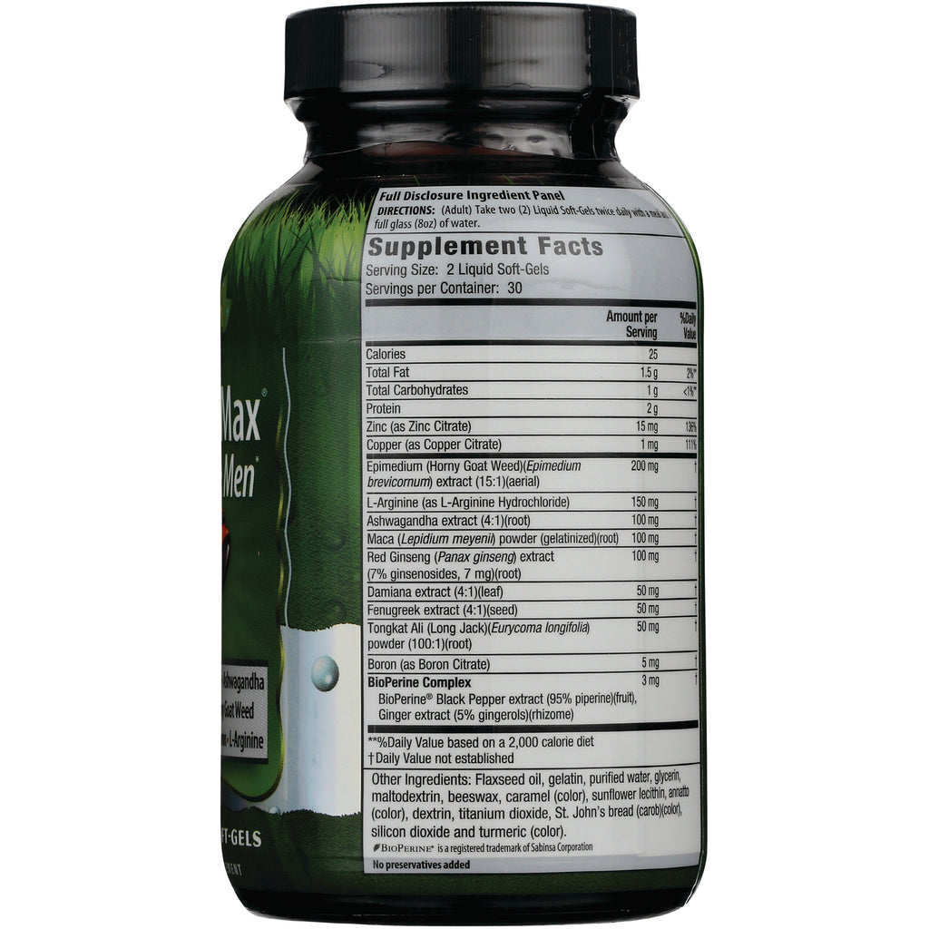 IR203 | back label showing Supplement Facts panel and ingredient list on supplement bottle - Thumbnail