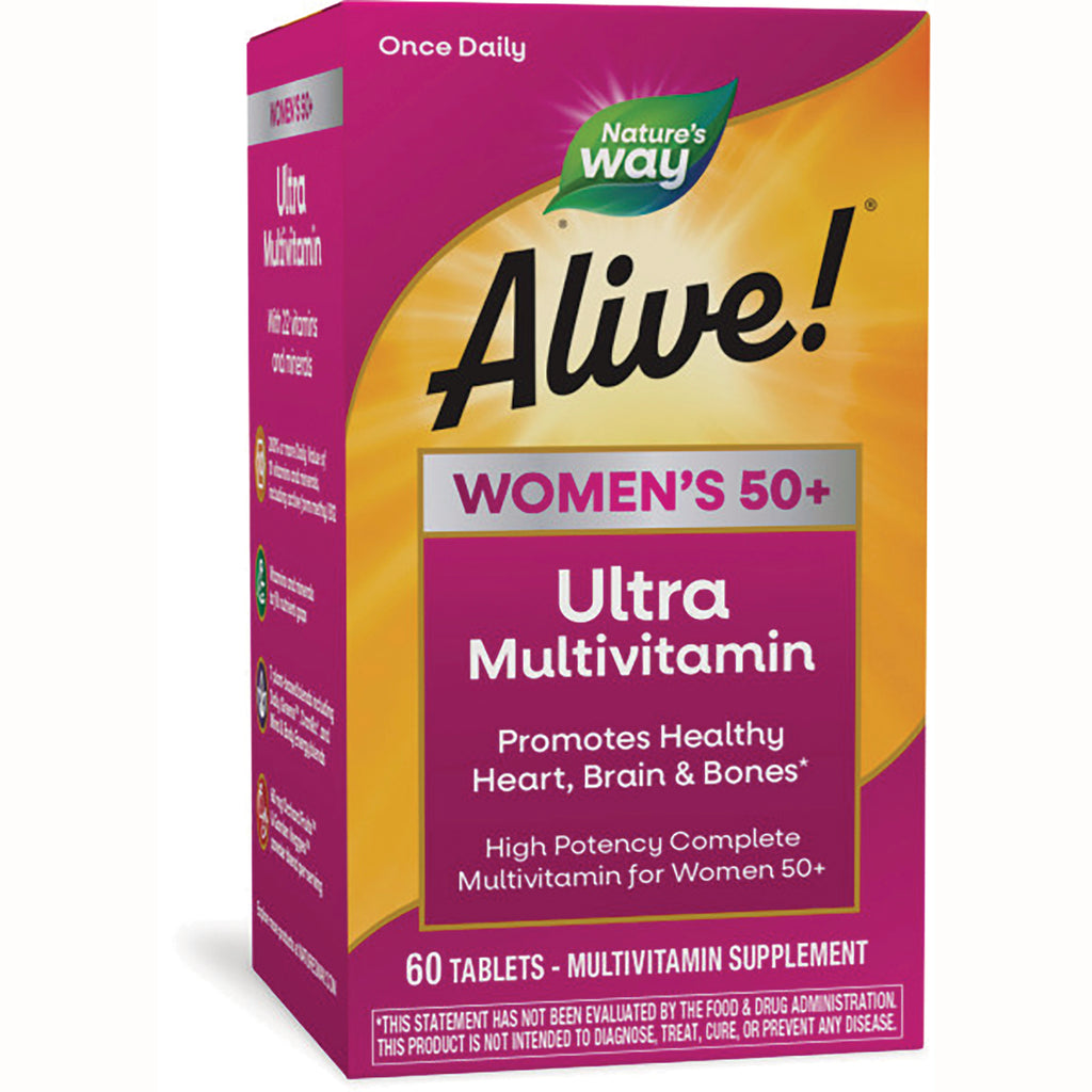 NW709 | Alive! Women's 50+ Ultra Multivitamin front box, 60 tablets, Nature's Way - Thumbnail