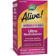 NW709 | Alive! Women's 50+ Ultra Multivitamin front box, 60 tablets, Nature's Way