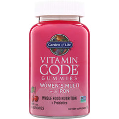 GLF394 | Garden of Life Vitamin Code Gummies Women's Multi with Iron, cherry flavor, 90 gummies