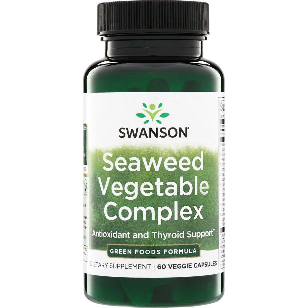 SWR029 | Swanson Seaweed Vegetable Complex, antioxidant and thyroid support, 60 veggie capsules - Thumbnail