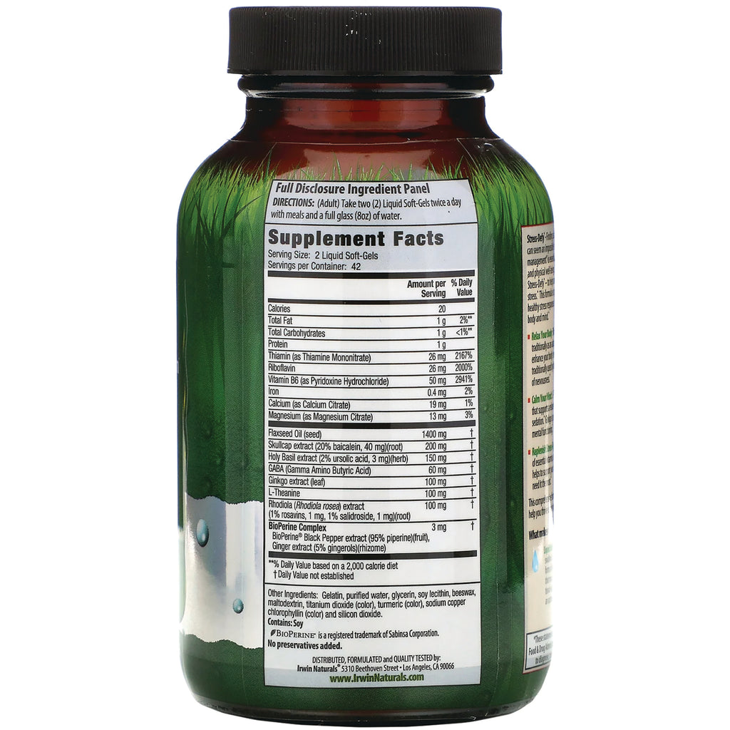 IR083 | Bottle back showing supplement facts panel and ingredient list - Thumbnail