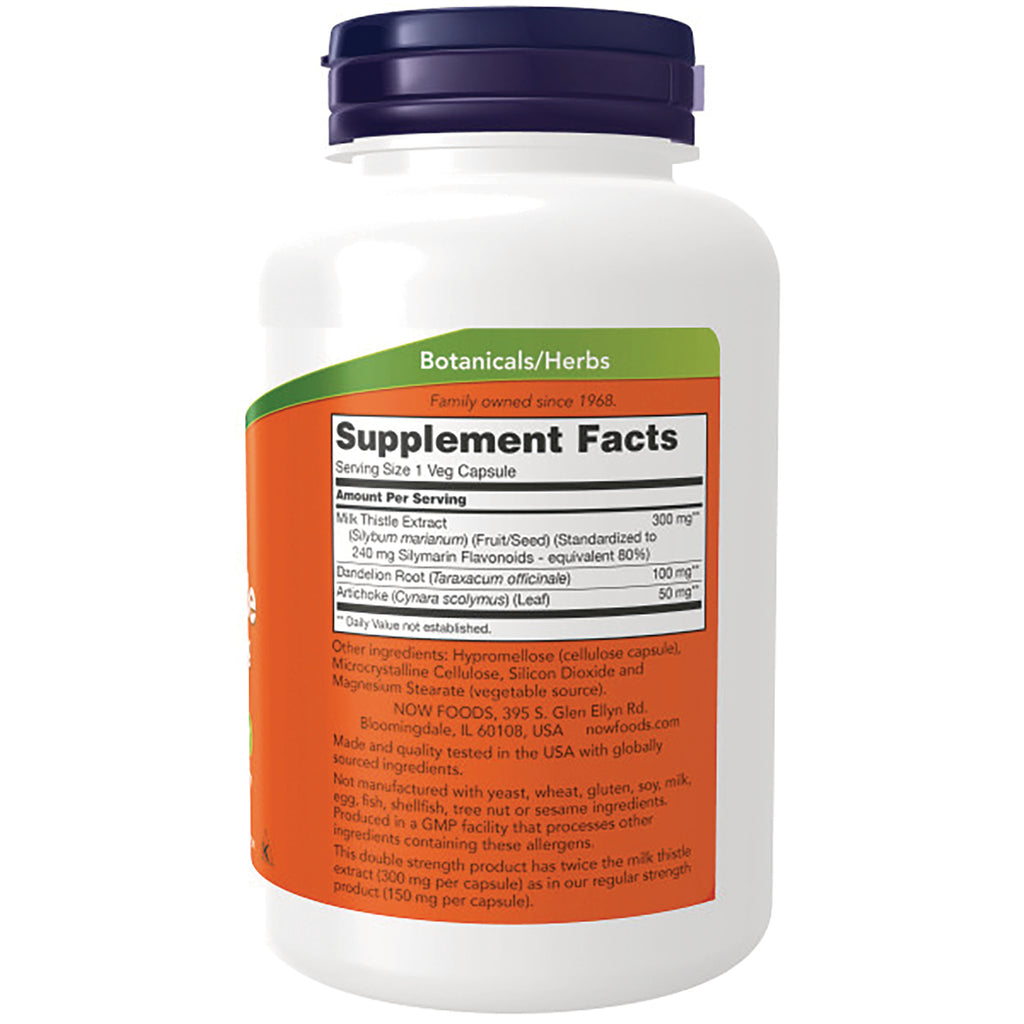 NWF571 | White supplement bottle back with orange label showing Supplement Facts panel and ingredients, purple cap - Thumbnail