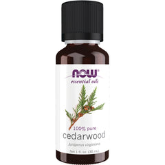 NWF296 | NOW essential oils 100% pure cedarwood (Juniperus virginiana) 1 fl oz brown glass bottle