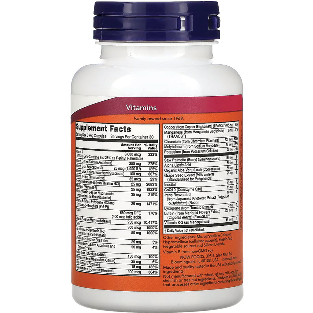 NWF520 | White supplement bottle back showing Supplement Facts and ingredients panel - Thumbnail