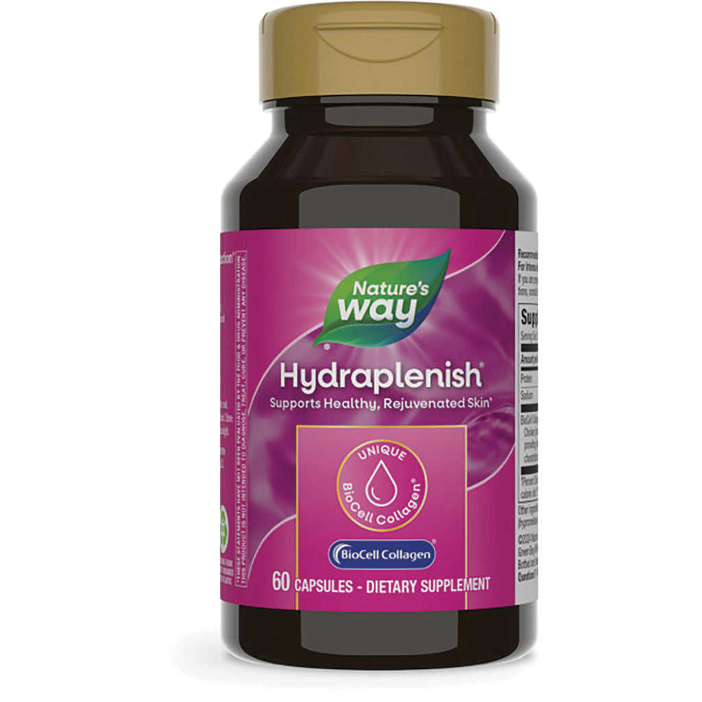 NW624 | Nature's Way Hydraplenish bottle, 60 capsules dietary supplement with pink label - Thumbnail