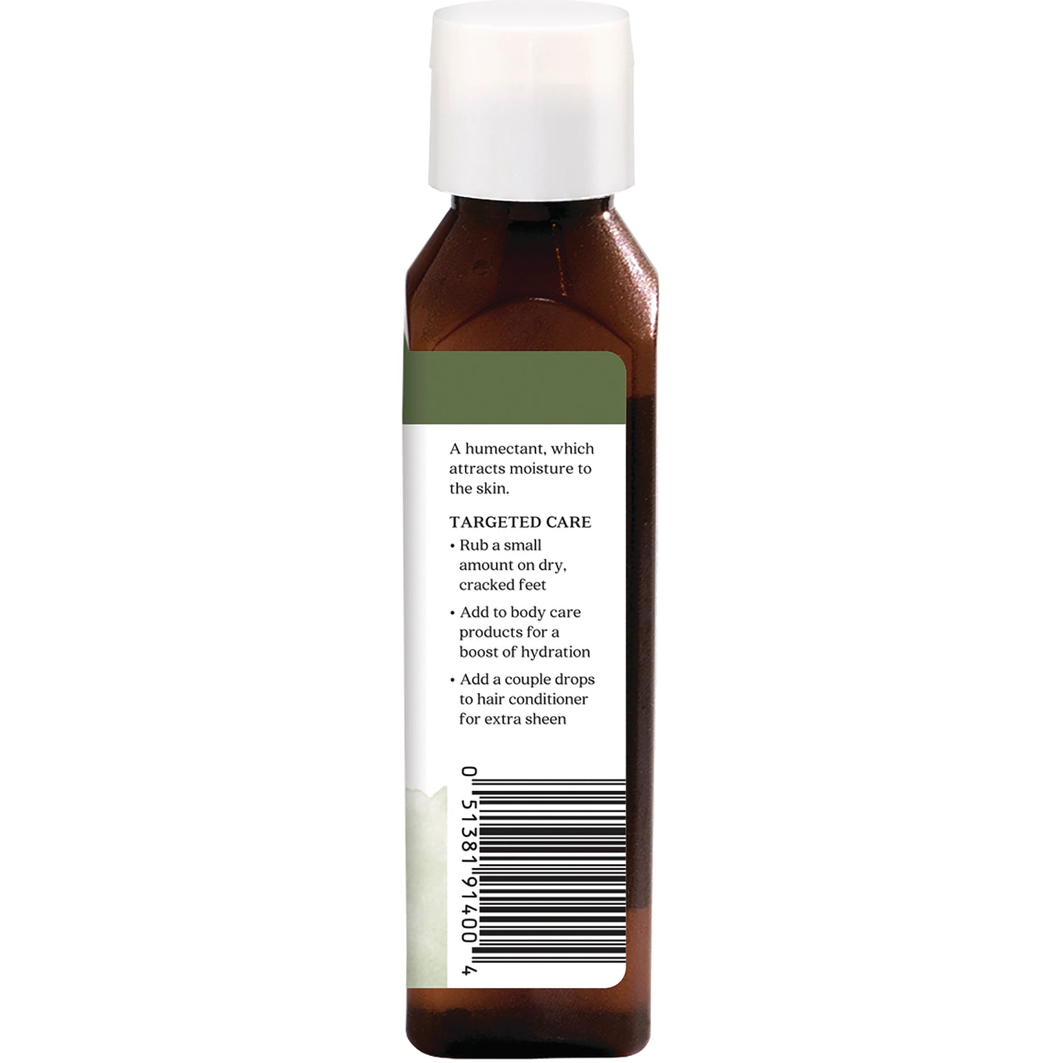 ARC239 | Back of amber bottle with white cap, label showing targeted care instructions and a barcode