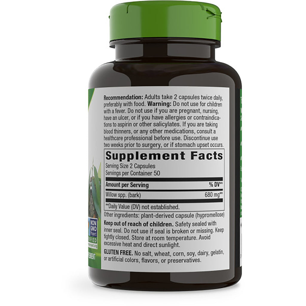 NW175 | Back label showing Supplement Facts, warnings, and directions on brown bottle with green cap - Thumbnail