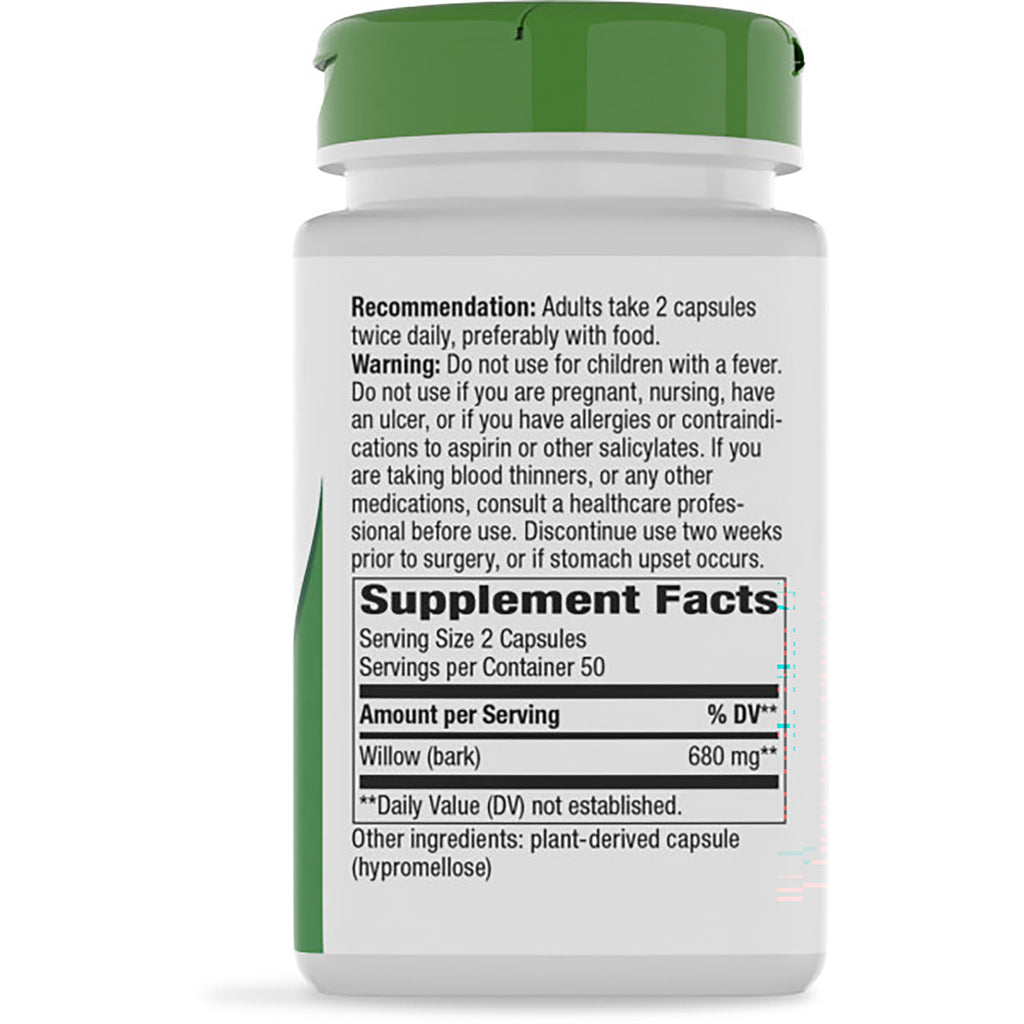 NW175 | Back label showing Supplement Facts, warnings, and directions on brown bottle with green cap - Thumbnail