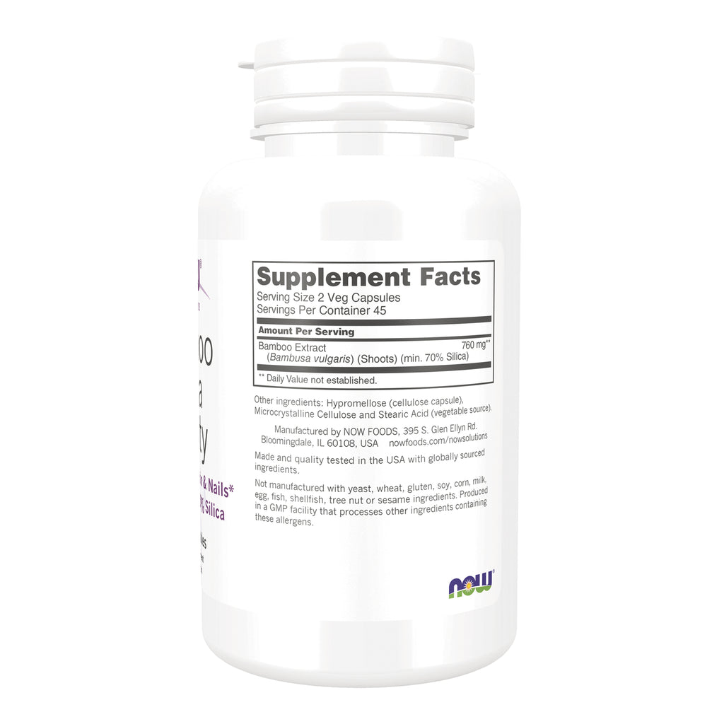 NWF1400 | Back label showing Supplement Facts, ingredient list, and manufacturer information on white NOW bottle - Thumbnail