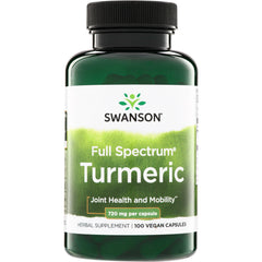 SW940 | Swanson Full Spectrum Turmeric, Joint Health and Mobility, 720 mg per capsule, 100 vegan capsules