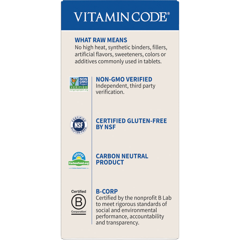 GLF033 | back panel listing Non-GMO Verified, certified gluten-free by NSF, carbon neutral product, and B-Corp certification - Thumbnail