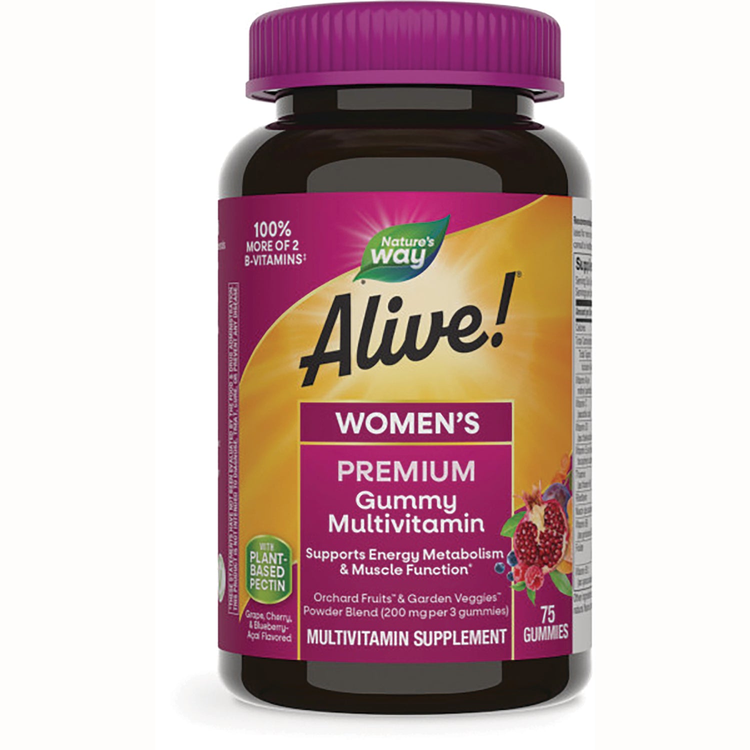 NW855 | Alive! Women's Premium Gummy Multivitamin bottle front label 75 gummies
