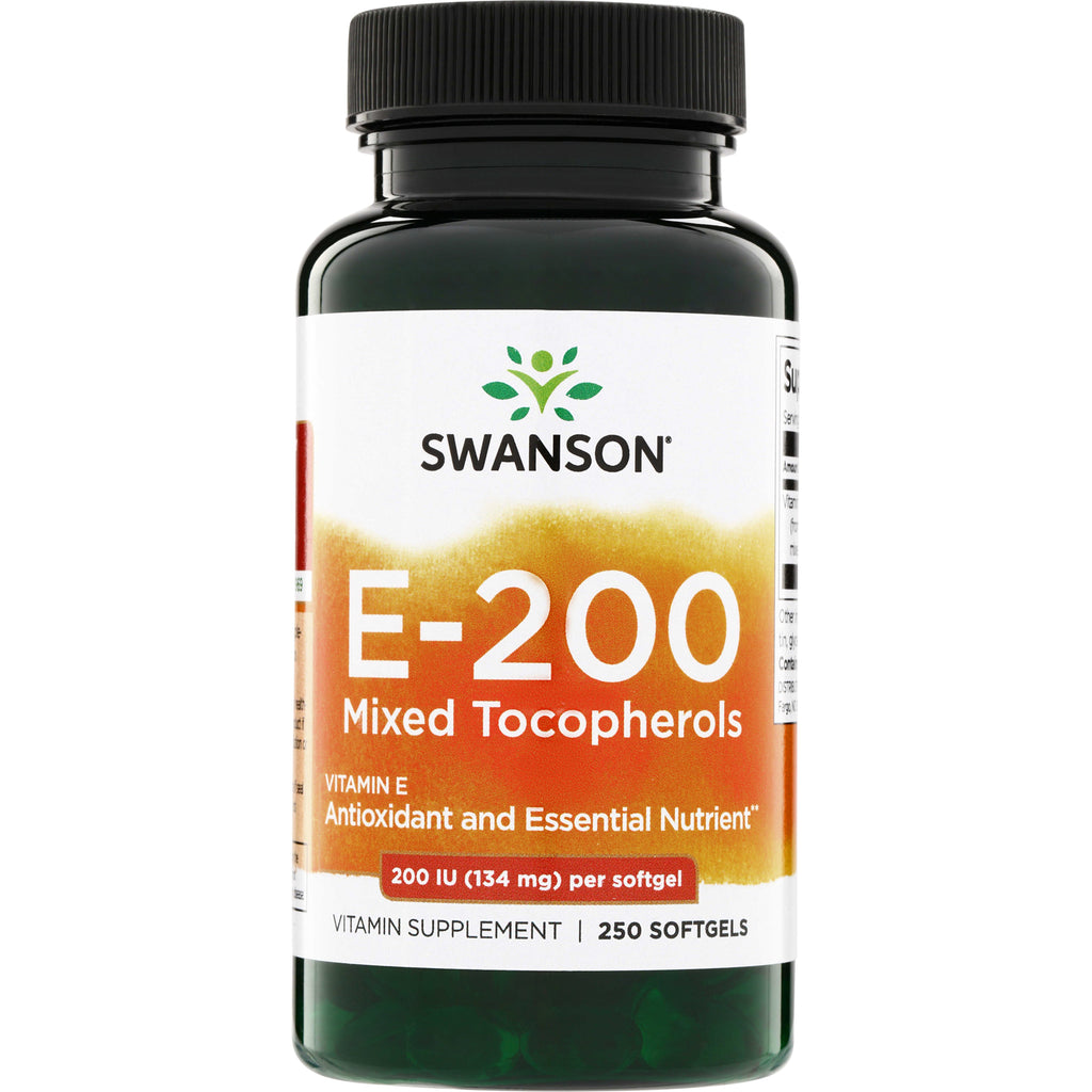 SW149 | Swanson E-200 Mixed Tocopherols Vitamin E, 200 IU (134 mg) per softgel, 250 softgels bottle - Thumbnail