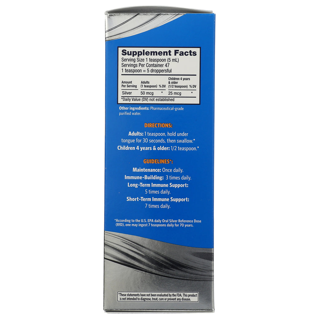 SSL002 | Blue side panel reading WHY SOVEREIGN SILVER with bottle outline, benefit lines and free-badge icons - Thumbnail