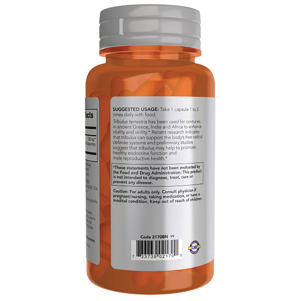 NWF356 | Back of orange supplement bottle with silver label showing suggested usage, warnings, and barcode - Thumbnail
