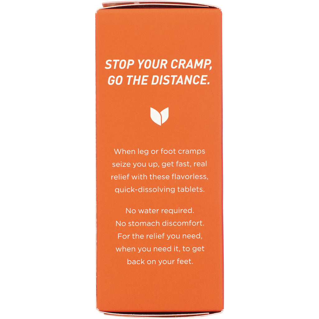 HY201 | Orange box side with white text STOP YOUR CRAMP, GO THE DISTANCE and description of flavorless quick-dissolving tablets - Thumbnail