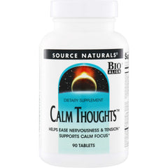 SN283 | Source Naturals Calm Thoughts dietary supplement bottle, 90 tablets