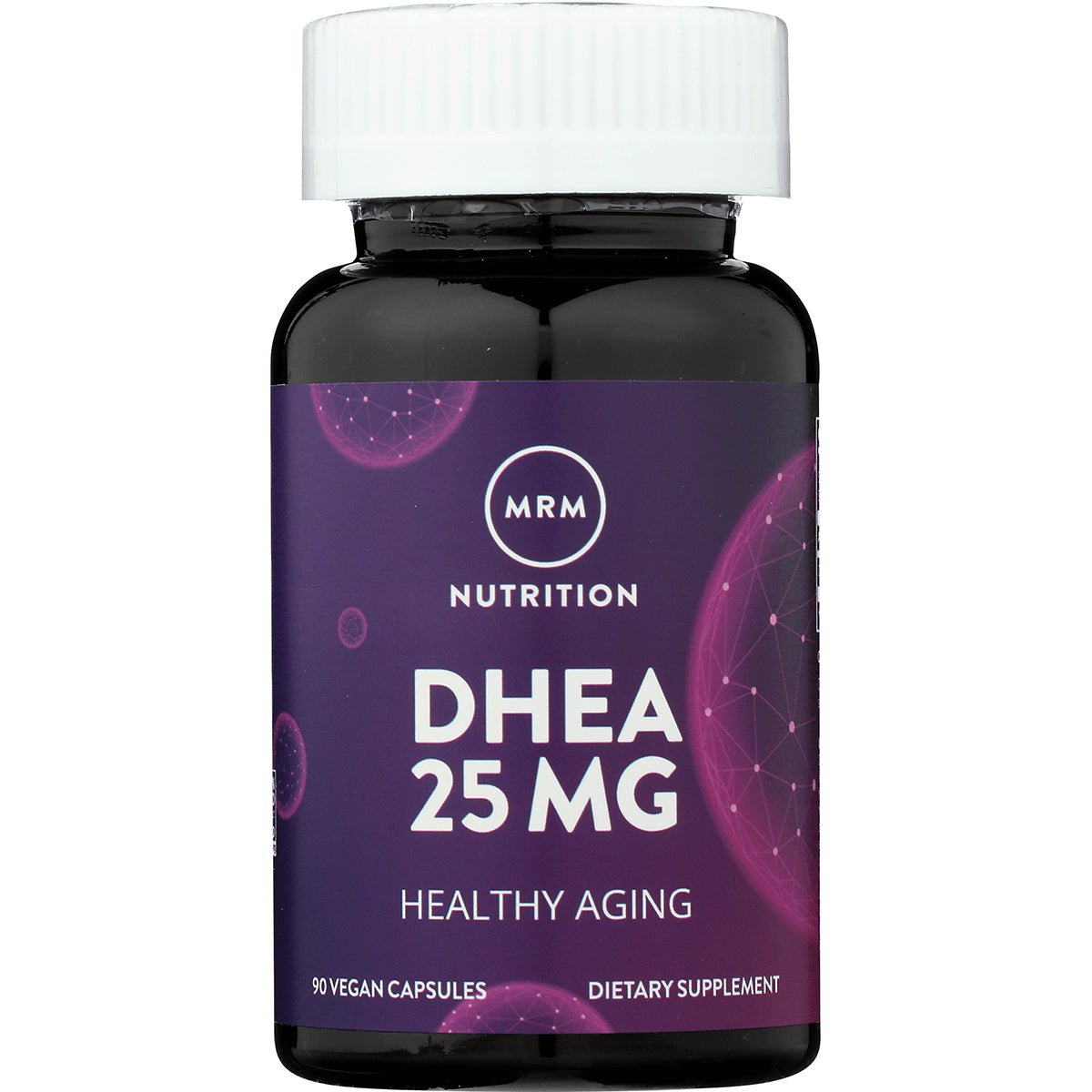 MRM030 | dark bottle labeled MRM NUTRITION DHEA 25 MG Healthy Aging 90 vegan capsules dietary supplement