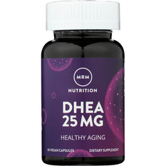 MRM030 | dark bottle labeled MRM NUTRITION DHEA 25 MG Healthy Aging 90 vegan capsules dietary supplement
