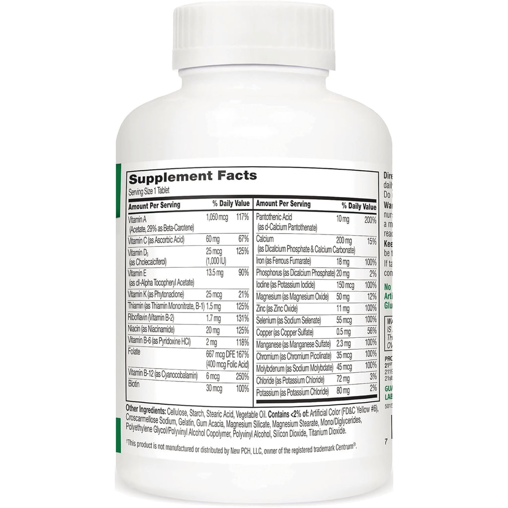 CNT143 | back of white supplement bottle showing Supplement Facts panel and ingredient list - Thumbnail