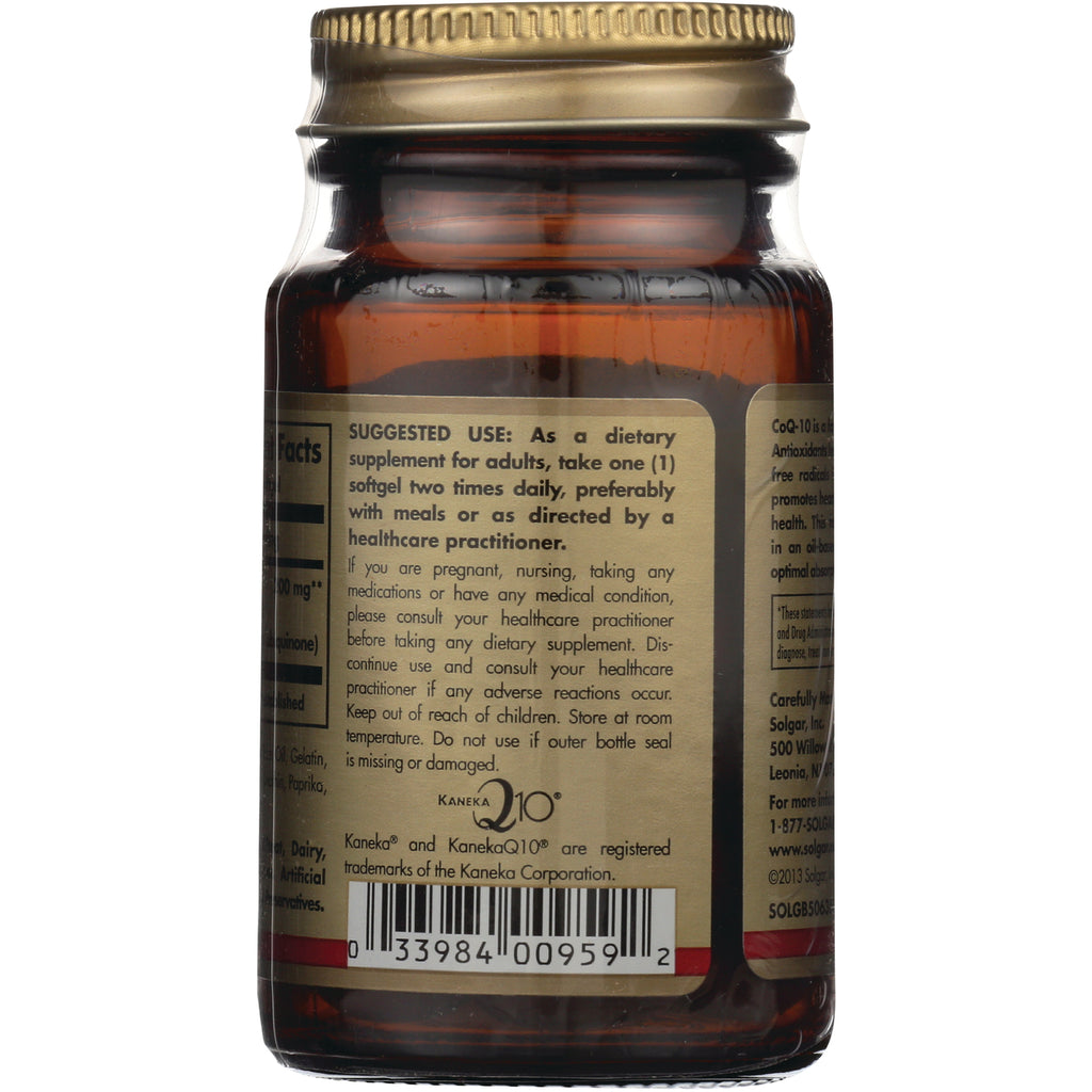 SLG270 | back label with suggested use directions and barcode on amber supplement bottle - Thumbnail