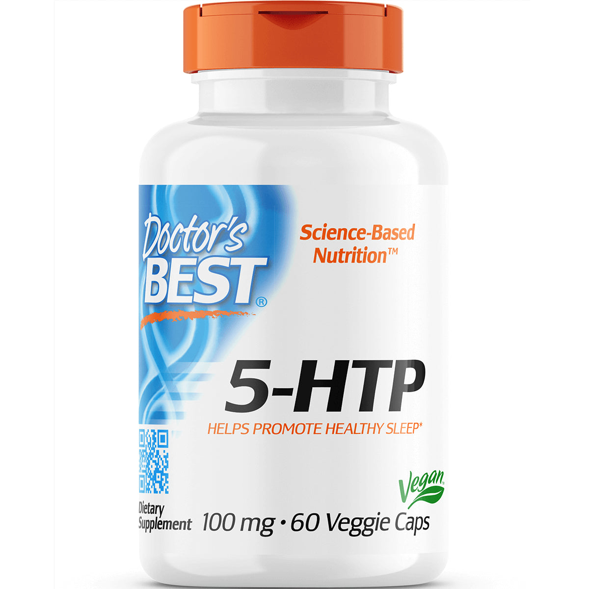 DB073 | Doctor's Best 5-HTP supplement bottle front label 100 mg 60 veggie caps vegan