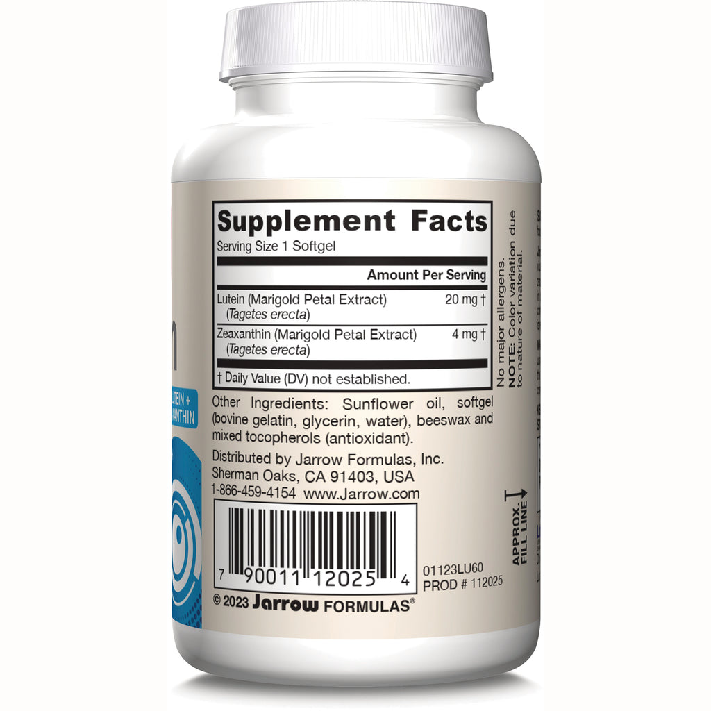 JR027 | back label showing Supplement Facts panel, ingredients, barcode and distributor info on white supplement bottle - Thumbnail