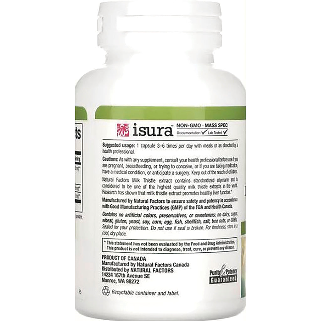 NFC073 | back of white supplement bottle label showing Isura logo, ingredients and warnings - Thumbnail