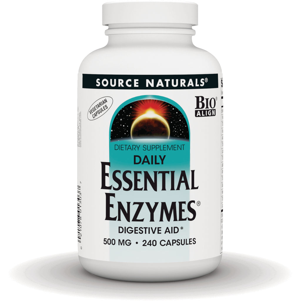 SN199 | Source Naturals Daily Essential Enzymes Digestive Aid, 500 mg, 240 vegetarian capsules - Thumbnail