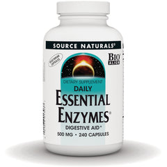 SN199 | Source Naturals Daily Essential Enzymes Digestive Aid, 500 mg, 240 vegetarian capsules