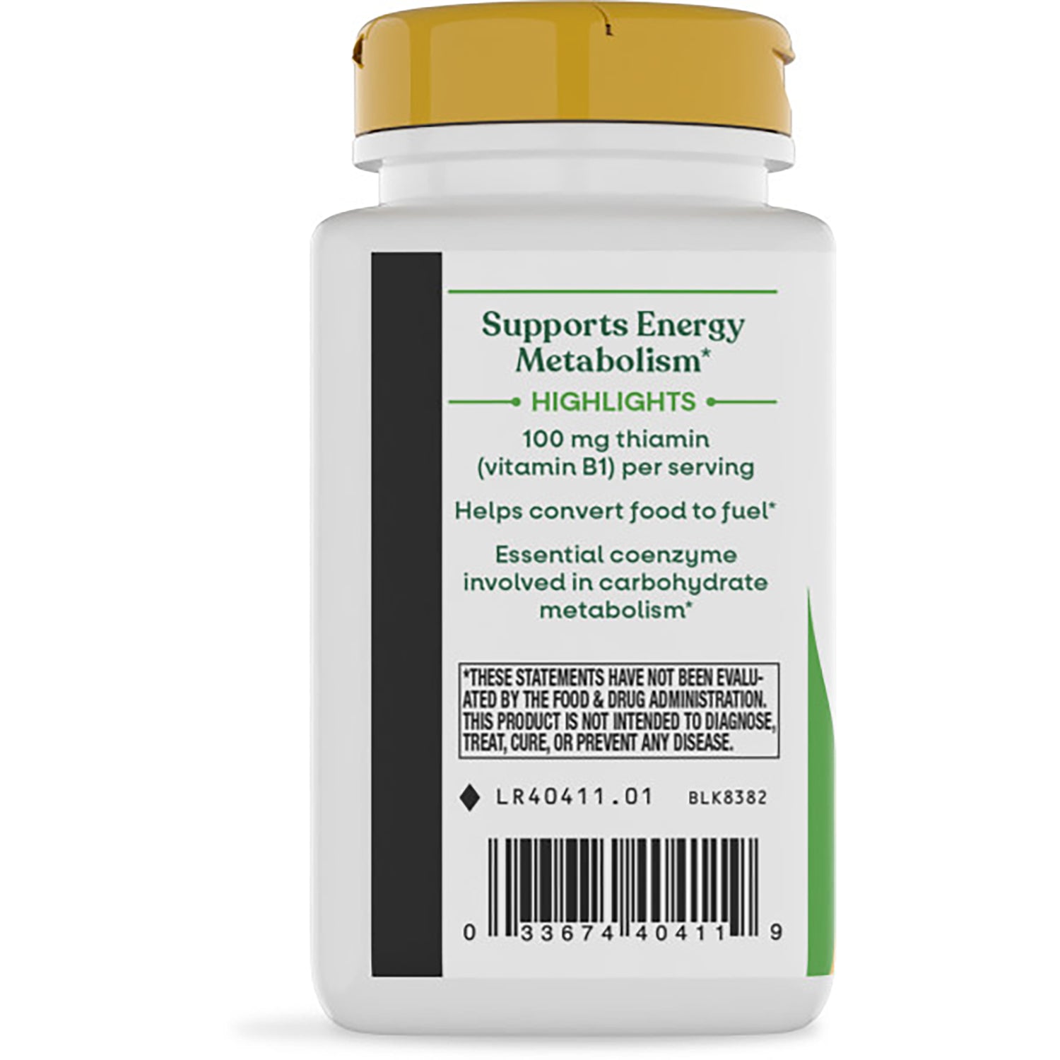 NW824 | back of white supplement bottle showing safety and gluten free statements, contact info and recycling icons