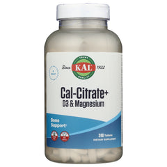 KL452 | KAL Cal-Citrate+ D3 & Magnesium 240 tablet white bottle with label reading Bone Support
