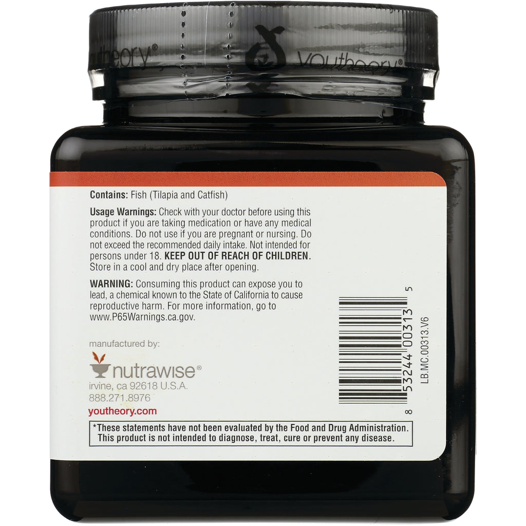 YOU010 | Supplement back label with usage warnings, Contains: Fish (Tilapia and Catfish), barcode, and manufacturer info - Thumbnail