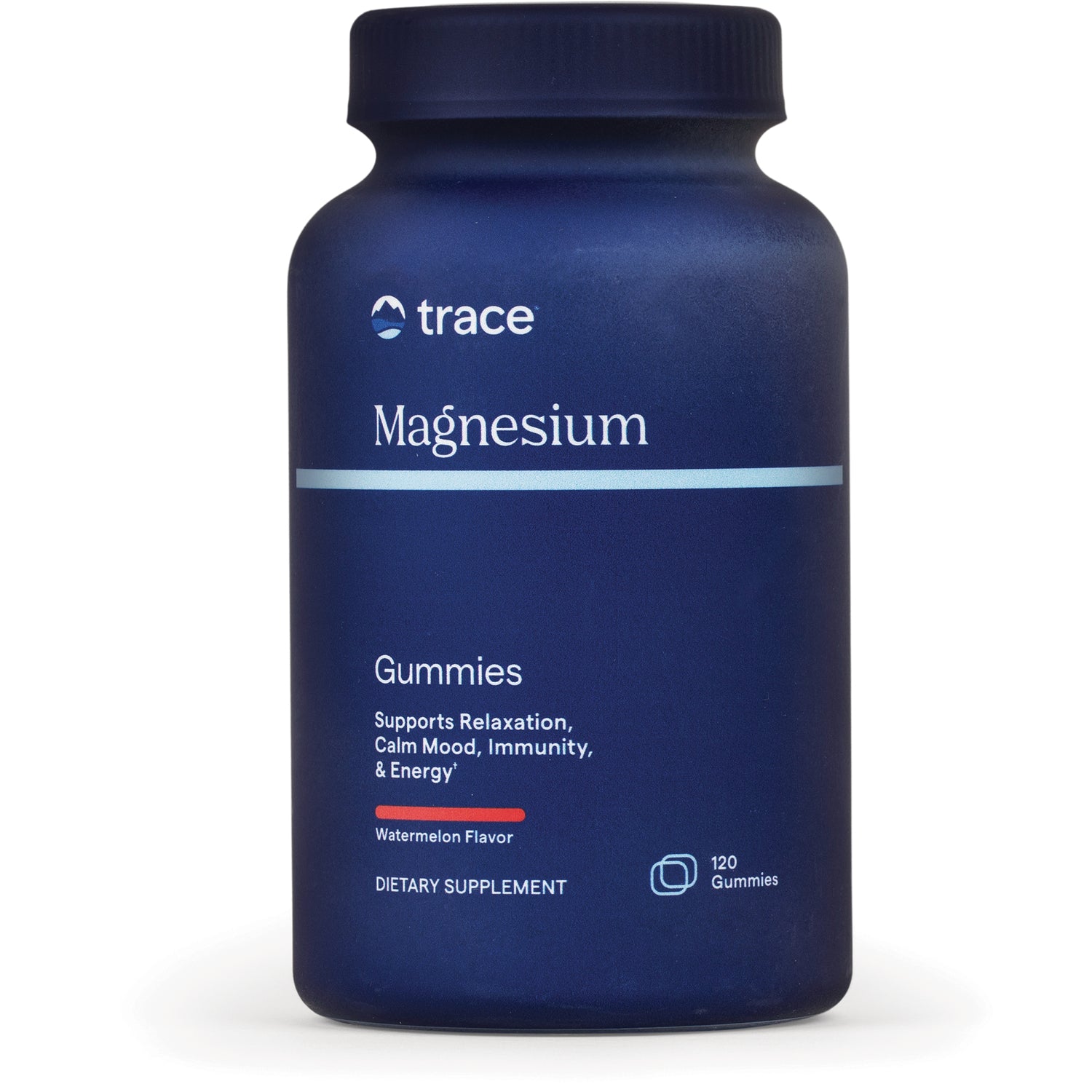 TM113 | Trace Magnesium Gummies bottle, Watermelon, 120 gummies; supports relaxation, mood, immunity, energy