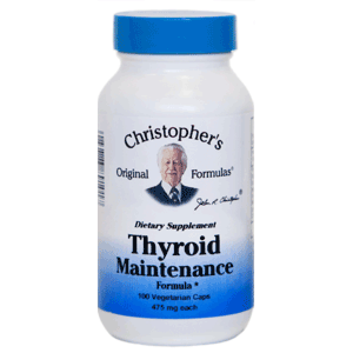 DCR011 | Christopher's Thyroid Maintenance dietary supplement bottle with blue cap and label