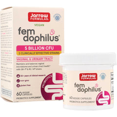 JR180 | Jarrow Formulas Fem-Dophilus vegan probiotic supplement, 5 billion CFU, 60 veggie capsules