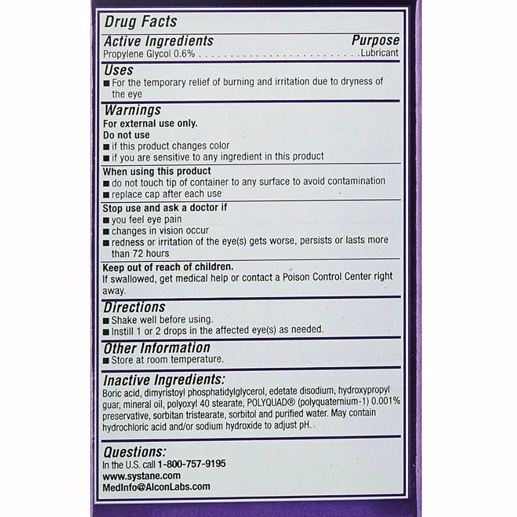 ACN012 | Back label Drug Facts with active ingredient propylene glycol 0.6% and directions - Thumbnail