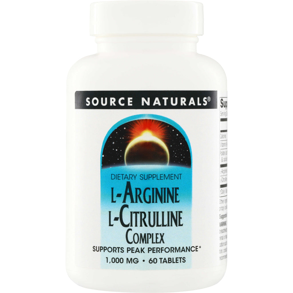 SN208 | Source Naturals L-Arginine L-Citrulline Complex dietary supplement, 1,000 mg, 60 tablets - Thumbnail