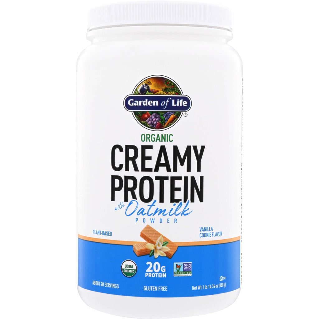 GLF375 | Garden of Life Organic Creamy Protein with Oatmilk Powder, Vanilla Cookie flavor, 20g protein - Thumbnail