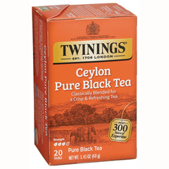 TWN005 | Twinings Ceylon Pure Black Tea box, 20 tea bags, 1.41 oz